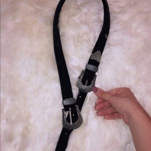 Tobi Black Belt with 2 Buckles